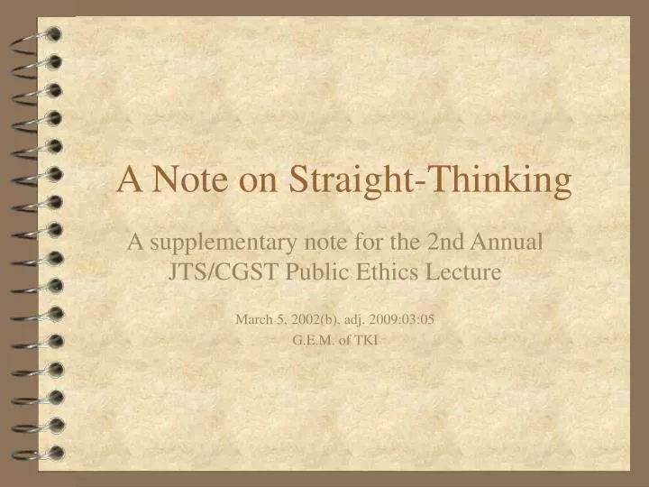 a note on straight thinking