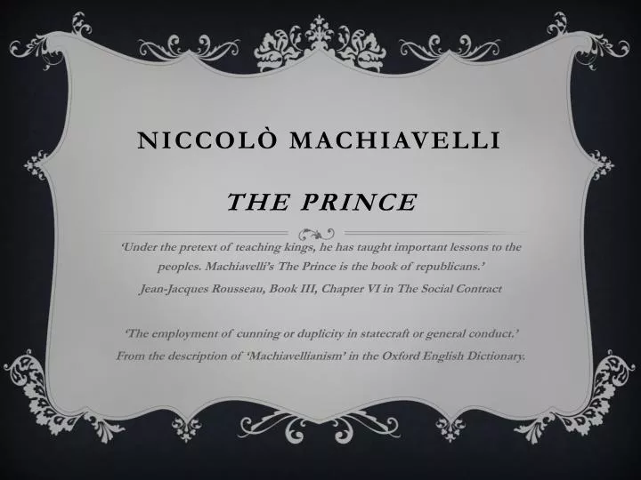 niccol machiavelli the prince