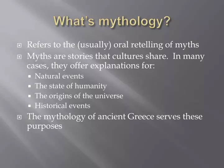 what s mythology