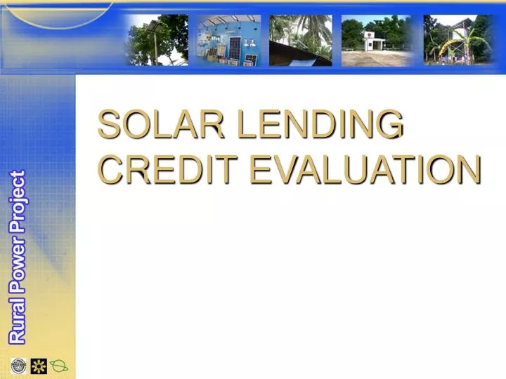 solar lending credit evaluation