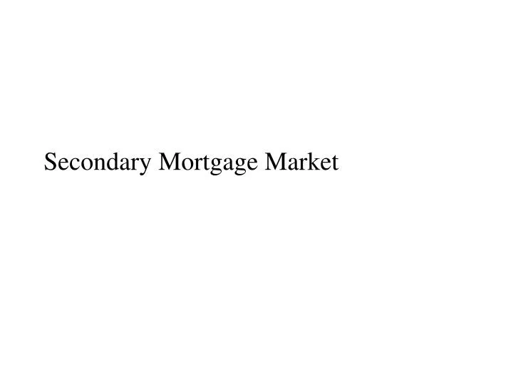 secondary mortgage market
