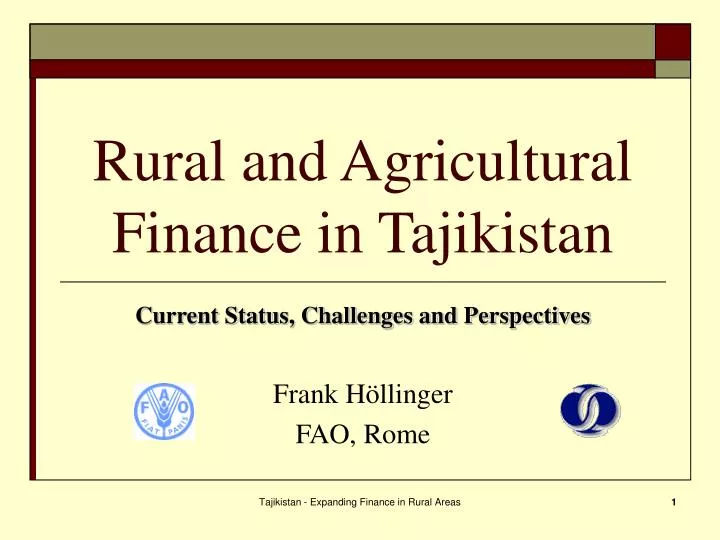 rural and agricultural finance in tajikistan