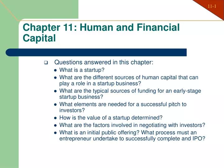 chapter 11 human and financial capital