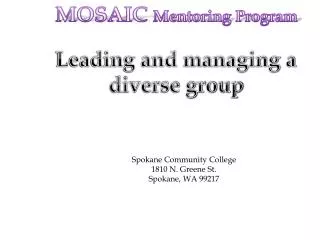 Leading and managing a diverse group
