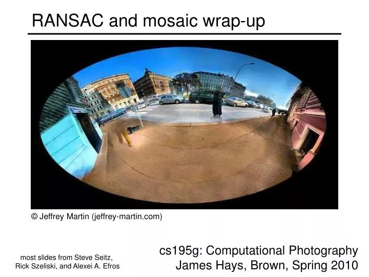 ransac and mosaic wrap up