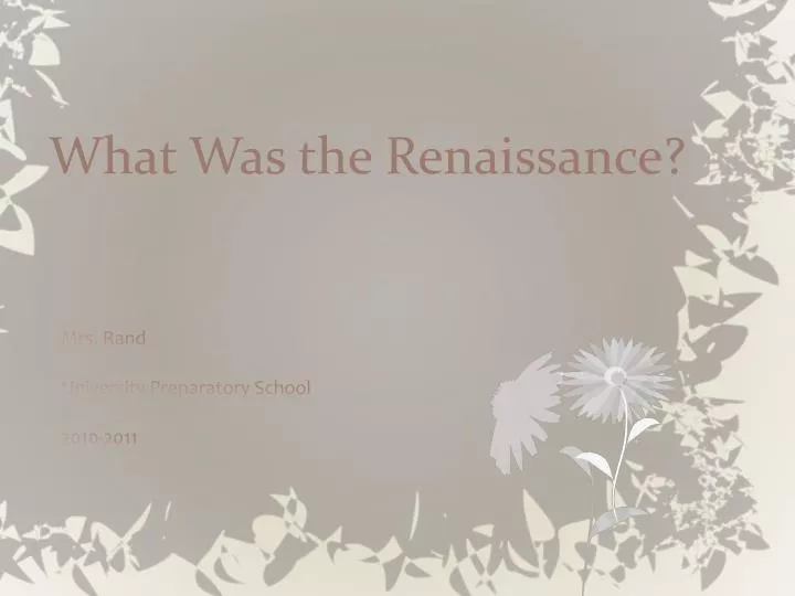 what was the renaissance