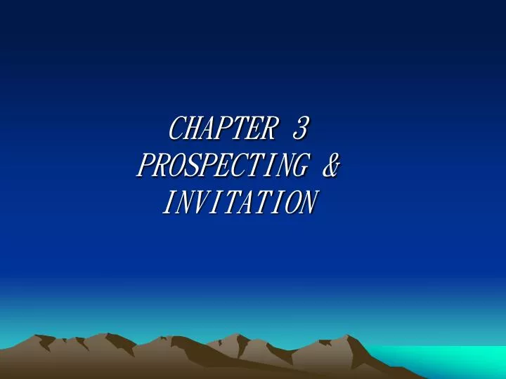 chapter 3 prospecting invitation