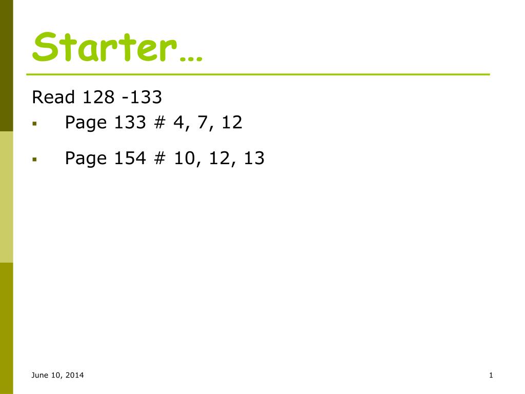 PPT - Starter… PowerPoint Presentation, free download - ID:1462943