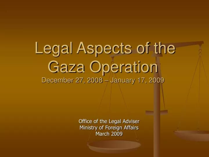 legal aspects of the gaza operation december 27 2008 january 17 2009
