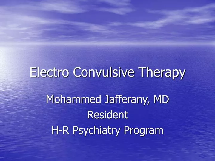 electro convulsive therapy
