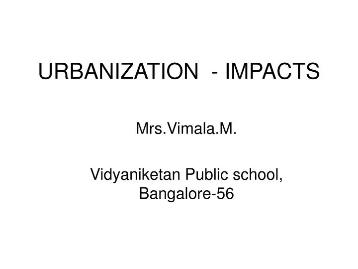urbanization impacts