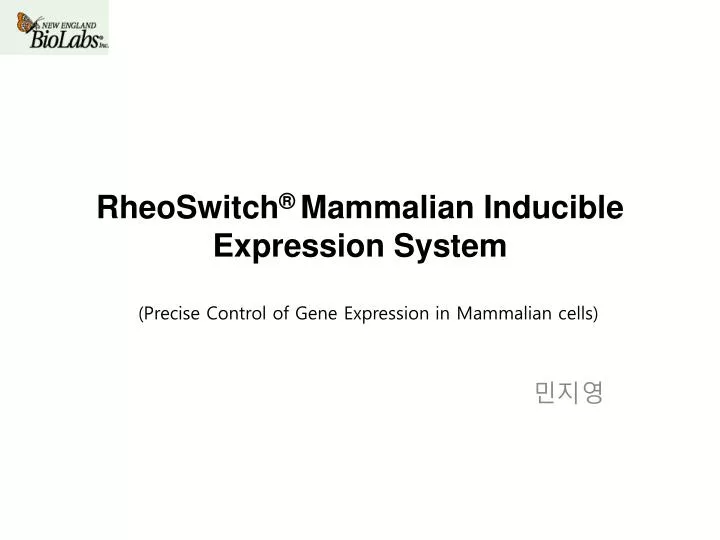 rheoswitch mammalian inducible expression system