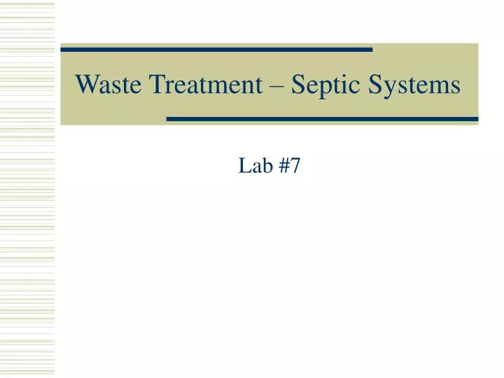 waste treatment septic systems