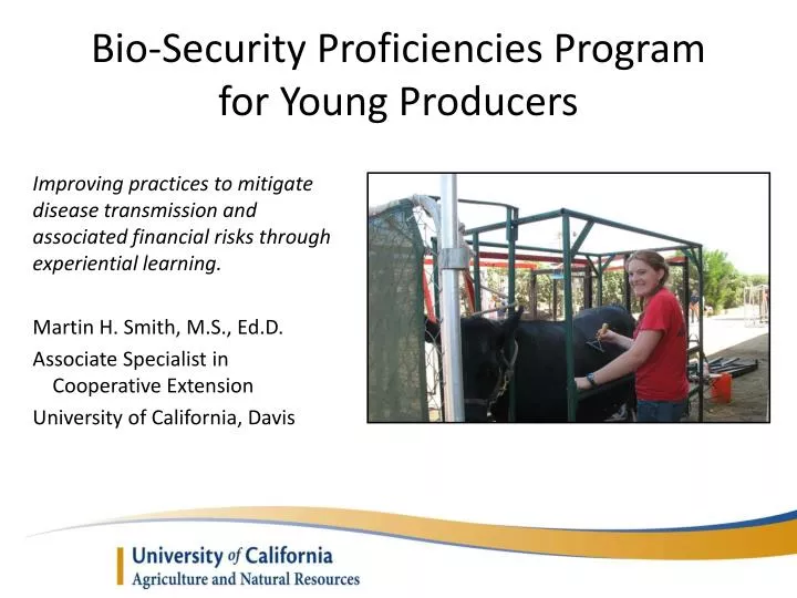 bio security proficiencies program for young producers