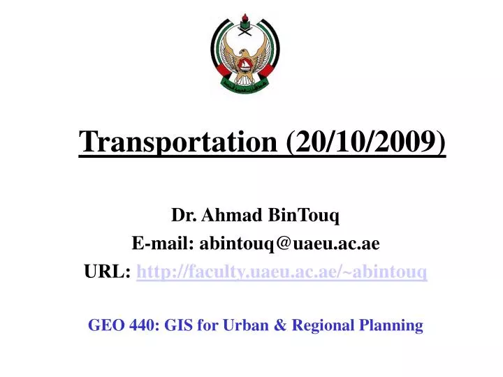 transportation 20 10 2009