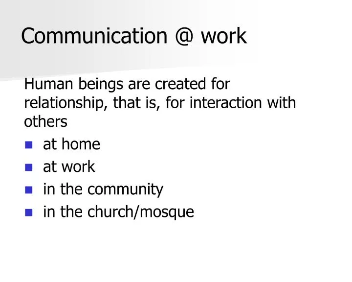 communication @ work
