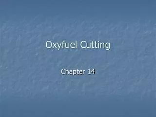 Oxyfuel Cutting
