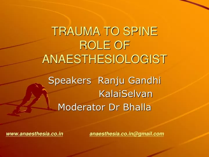trauma to spine role of anaesthesiologist