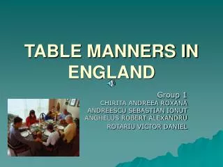 TABLE MANNERS IN ENGLAND