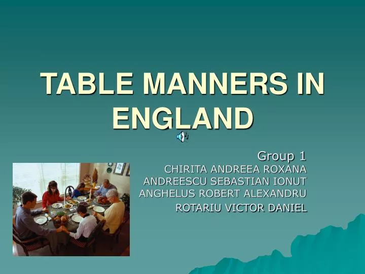 table manners in england