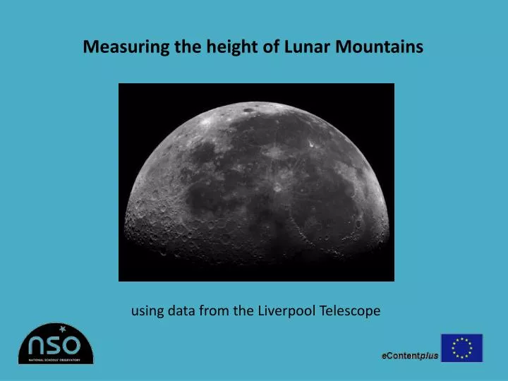measuring the height of lunar mountains