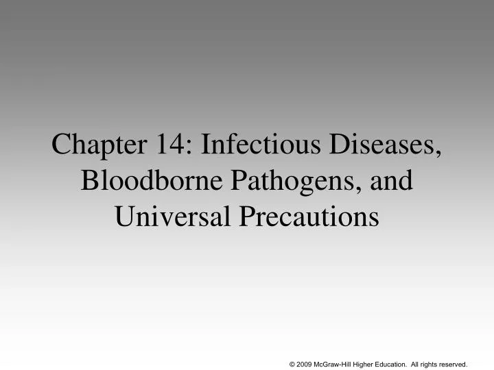 chapter 14 infectious diseases bloodborne pathogens and universal precautions