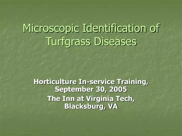microscopic identification of turfgrass diseases