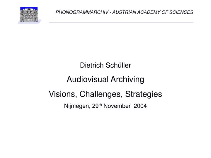 phonogrammarchiv austrian academy of sciences