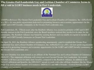 the greater fort lauderdale gay and lesbian chamber of comme