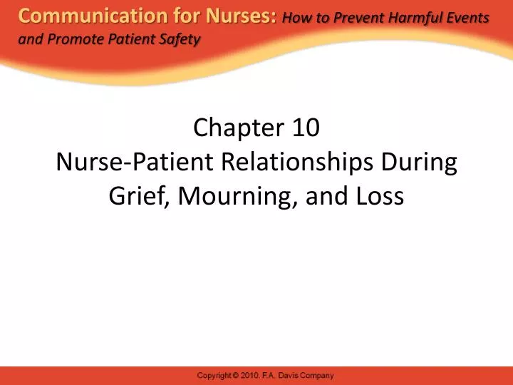 chapter 10 nurse patient relationships during grief mourning and loss
