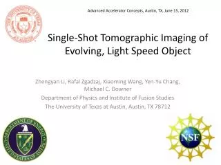 Single-Shot Tomographic Imaging of Evolving, Light Speed Object