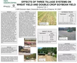 EFFECTS OF THREE TILLAGE SYSTEMS ON WHEAT YIELD AND DOUBLE CROP SOYBEAN YIELD