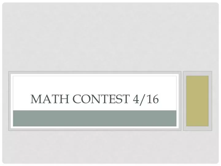 math contest 4 16