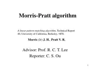 Morris-Pratt algorithm