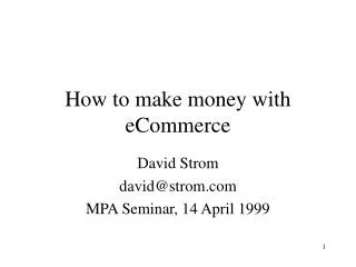 How to make money with eCommerce