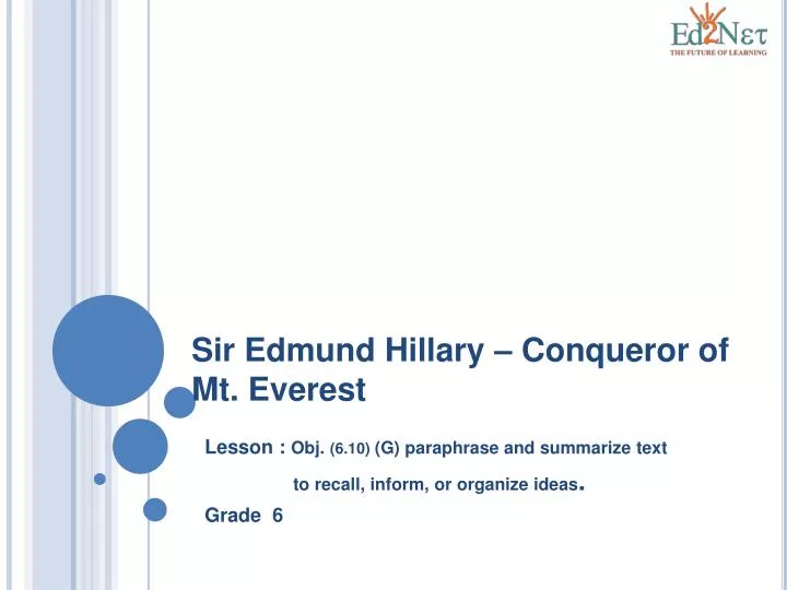sir edmund hillary conqueror of mt everest