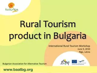 Rural Tourism product in Bulgaria
