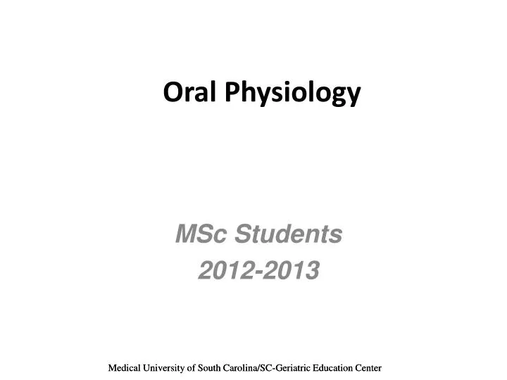 oral physiology
