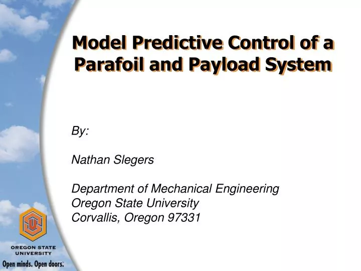 model predictive control of a parafoil and payload system