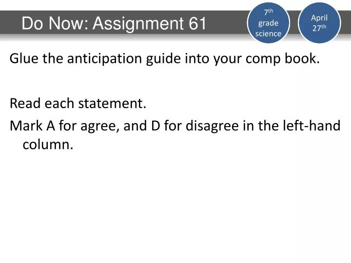 do now assignment 61