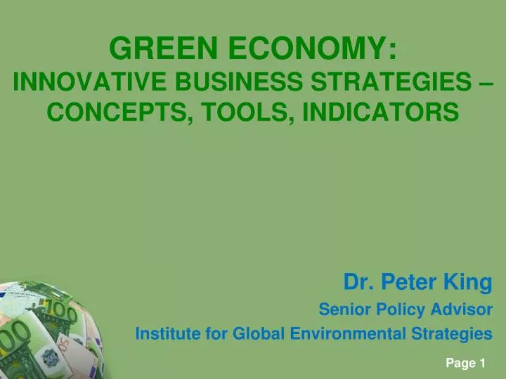 green economy innovative business strategies concepts tools indicators