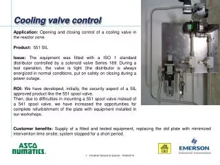 Cooling valve control