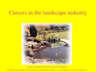 Careers in the landscape industry