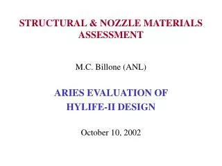 STRUCTURAL &amp; NOZZLE MATERIALS ASSESSMENT