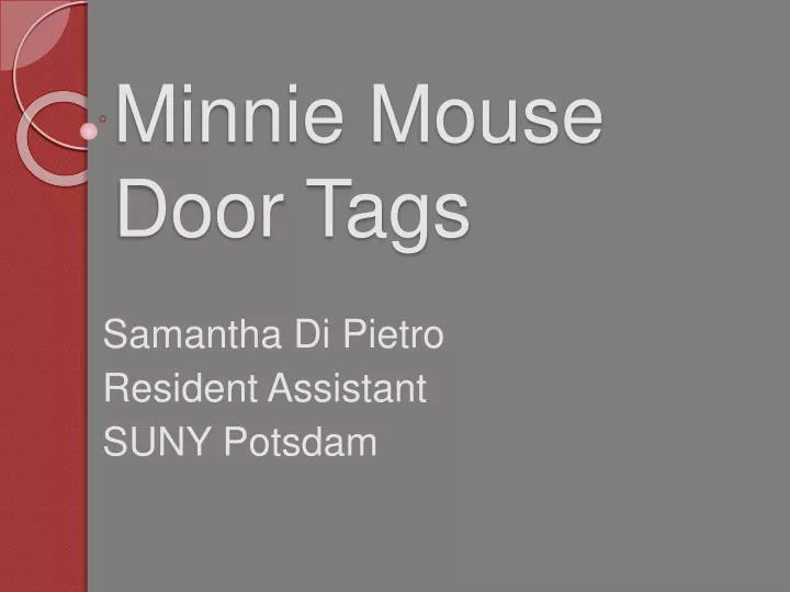 minnie mouse door tags