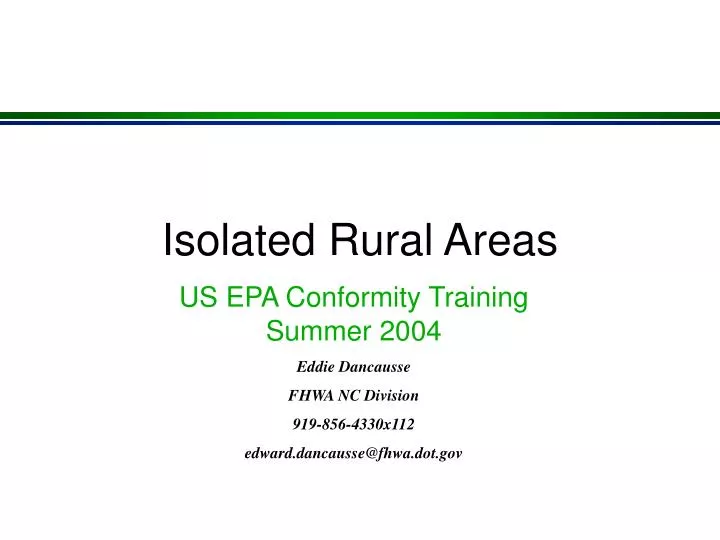 isolated rural areas