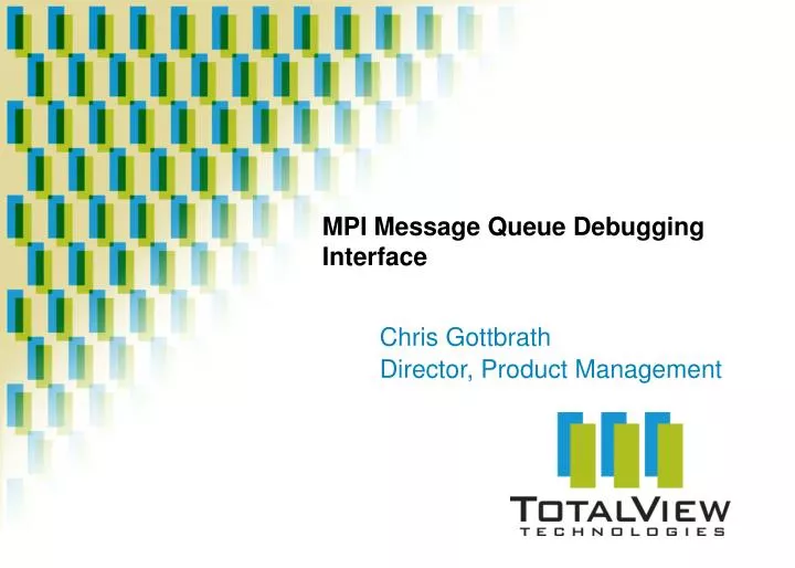 mpi message queue debugging interface