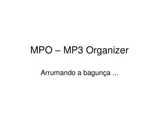 MPO – MP3 Organizer