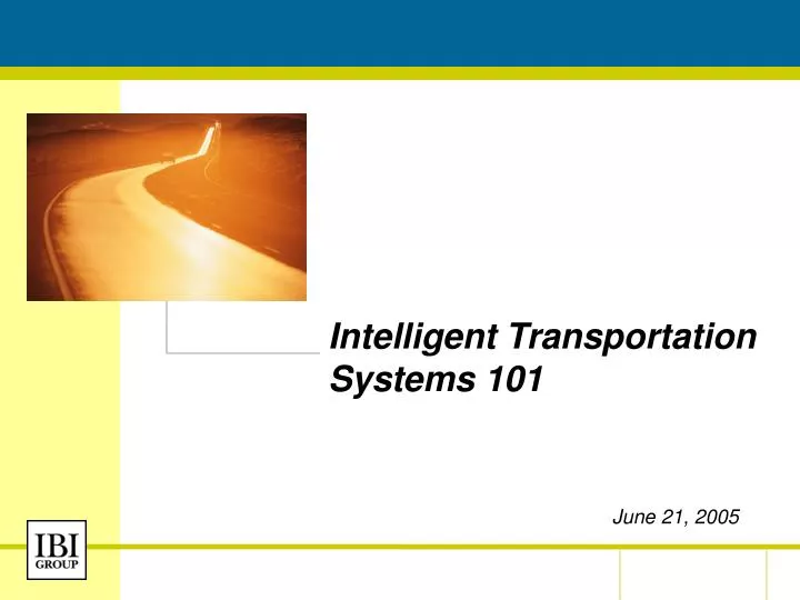 intelligent transportation systems 101