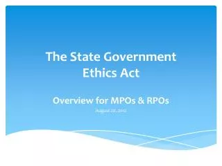 The State Government Ethics Act